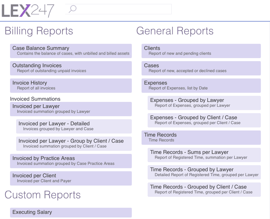 LEX247 Business Reports